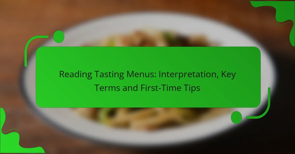 Reading Tasting Menus: Interpretation, Key Terms and First-Time Tips