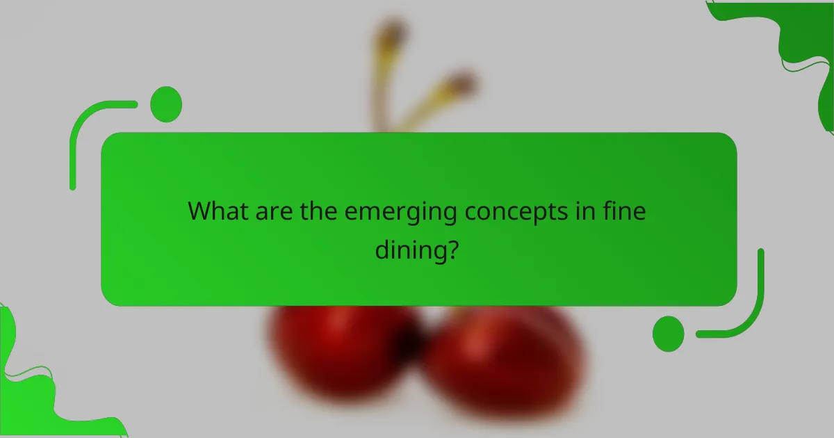 What are the emerging concepts in fine dining?